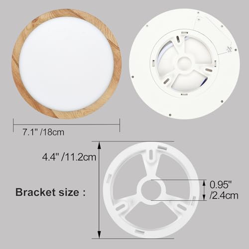 LVL Plafonnier LED, 12 W à Grain de Bois