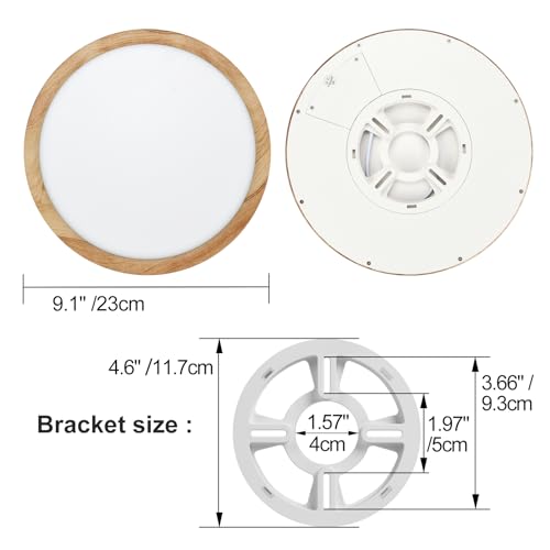 LVL Plafonnier LED, 12 W à Grain de Bois