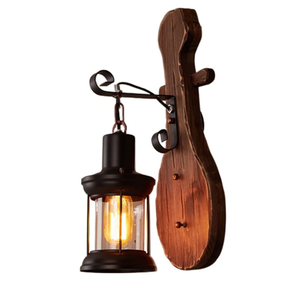 Retro Industrial Style Log Wall Lamp