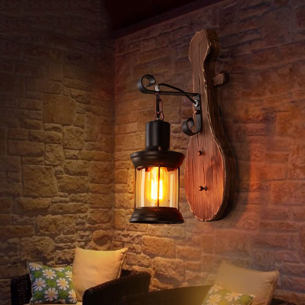 Retro Industrial Style Log Wall Lamp