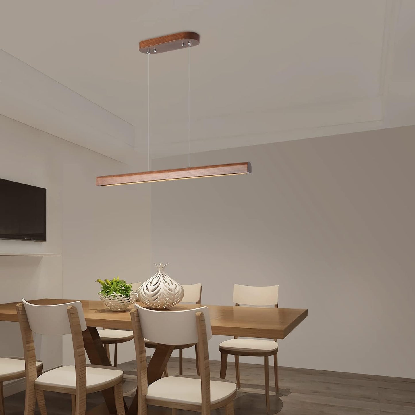 Wood Integrated Led Linear Pendant