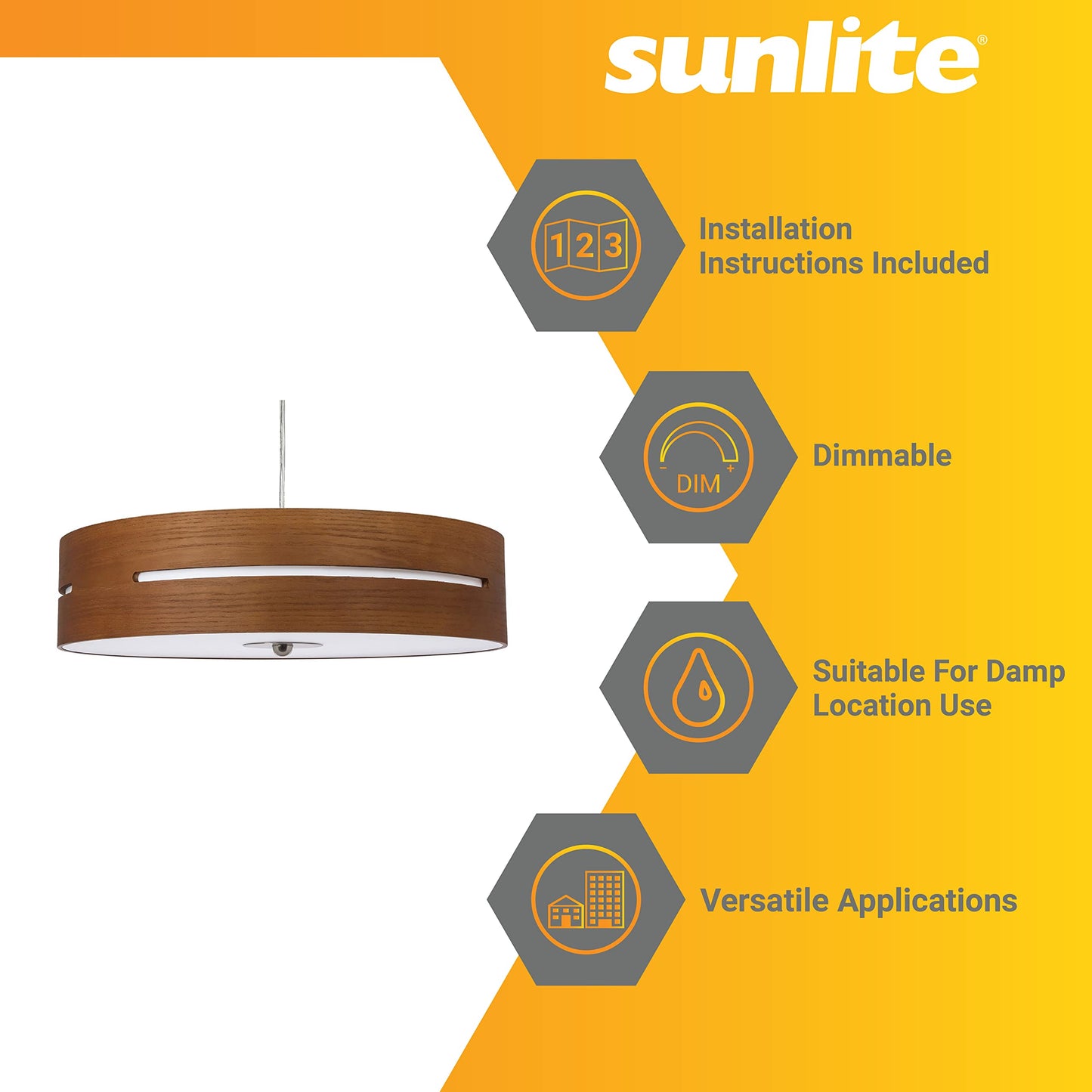 Sunlite 88672 20" LED Hanging Pendant
