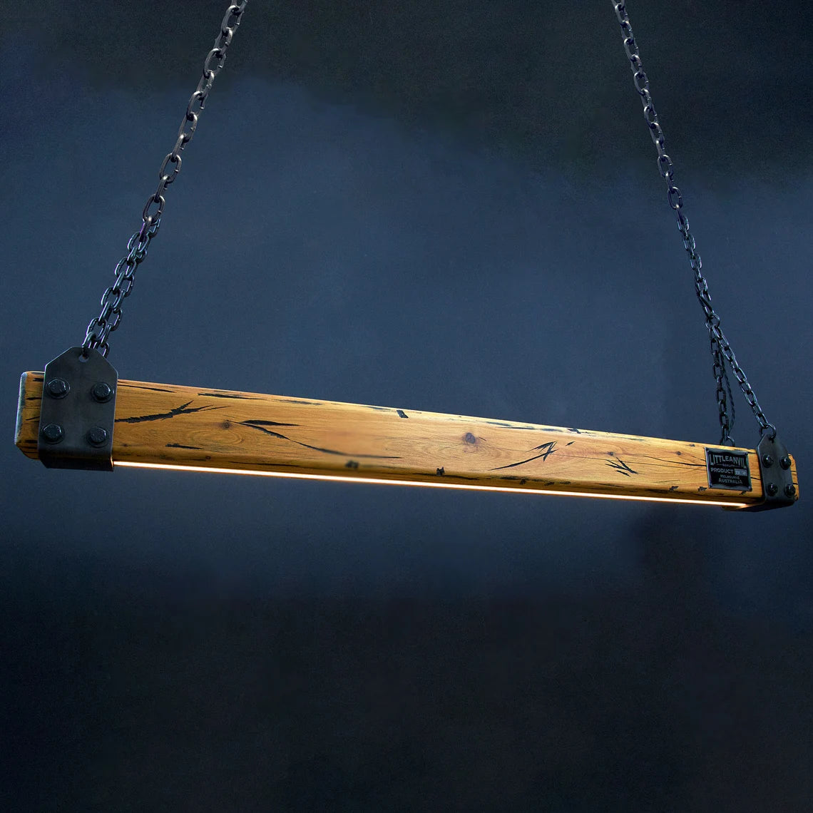 Lampe suspendue LED à poutre en bois